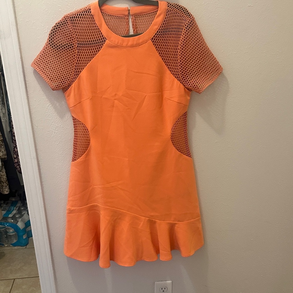 Orange Mesh adelyn Rae Dress